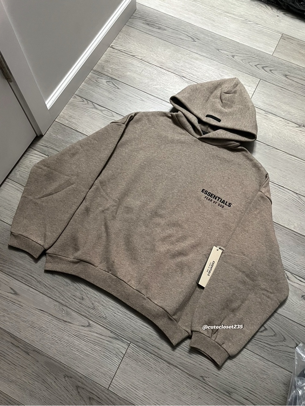 Essentials Fear Of God Heather Grey Fleece Hoodie Sizes XS-M